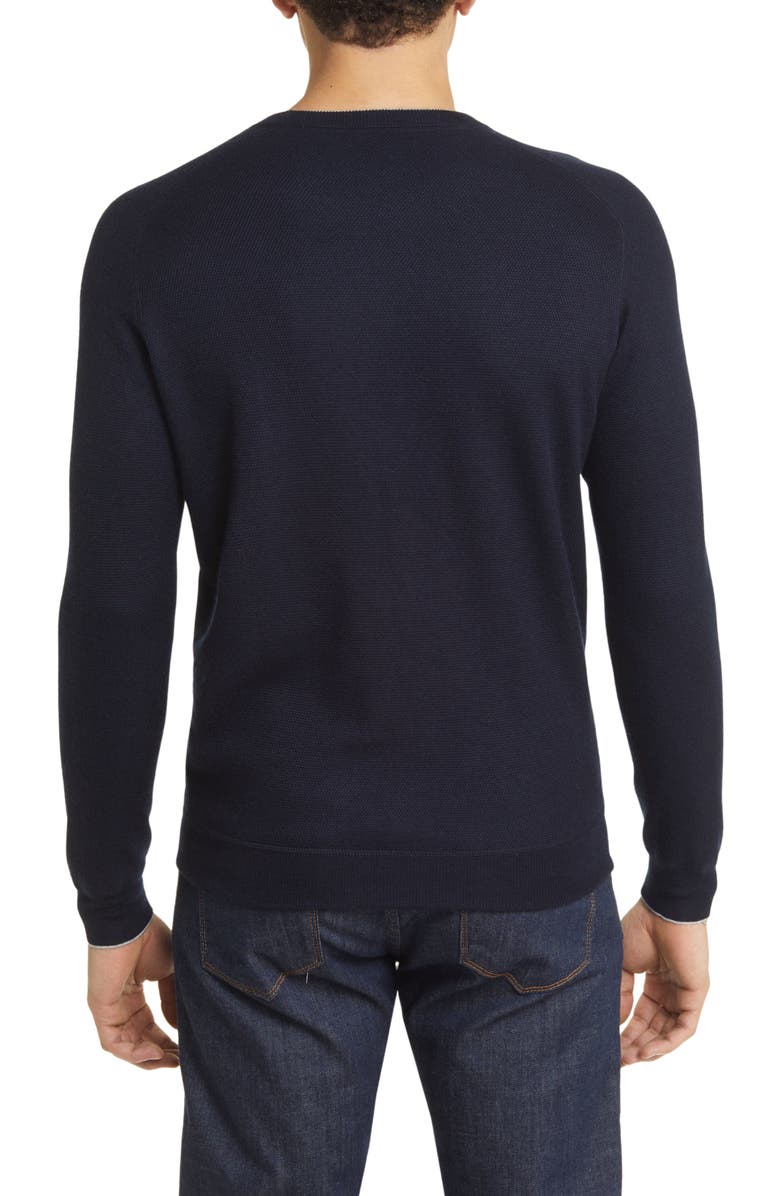 Peter Millar Crown Crafted Voyager Tipped Cashmere 
Silk Crewneck Sweater, Alternate, color, 