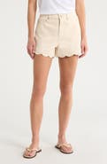 BLANKNYC Reeve High Waist Scalloped Denim Shorts