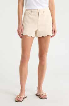 BLANKNYC Reeve High Waist Scalloped Denim Shorts