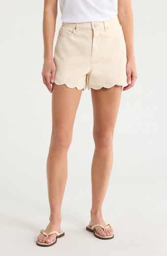 BLANKNYC Reeve High Waist Scalloped Denim Shorts