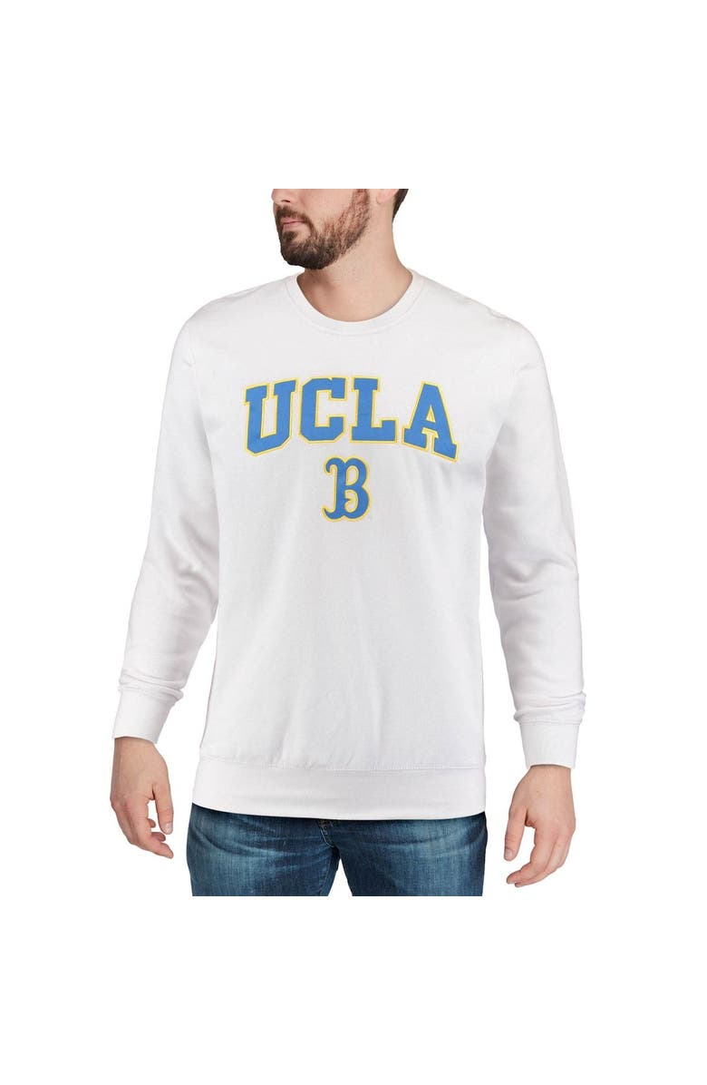 COLOSSEUM Men's Colosseum White UCLA Bruins Arch & Logo Crew Neck Sweatshirt, Alternate, color, White