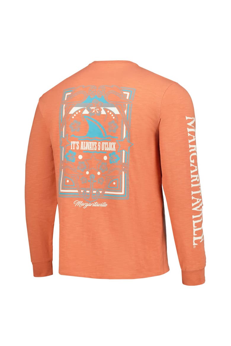 Men's Margaritaville Coral Cleveland Browns Five O'Clock Henley Long Sleeve T-Shirt, Alternate, color, Coral