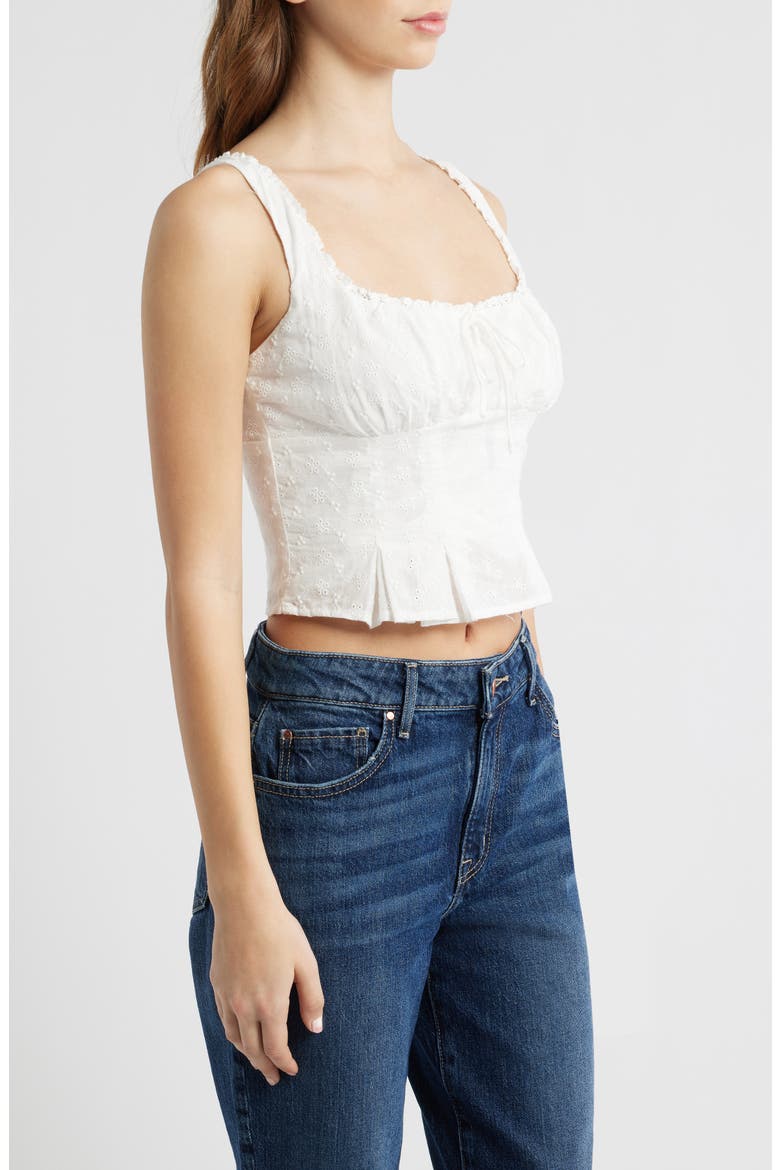 Shirred Crop Top, Alternate, color, WHITE