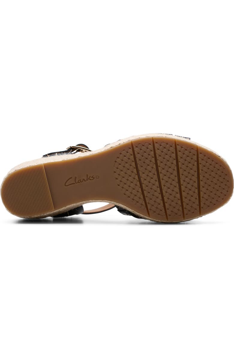 Clarks<sup>®</sup> Sabina Platform Wedge Sandal, Alternate, color, Black Leather
