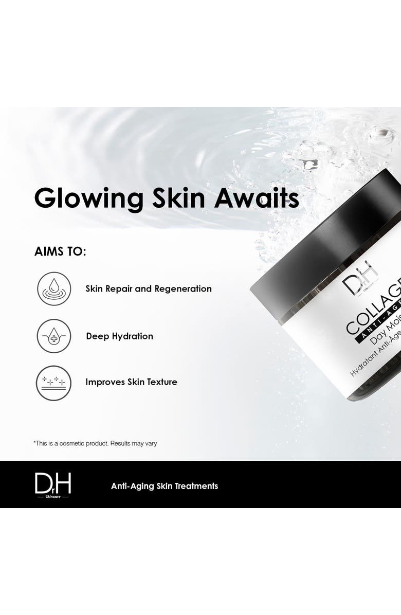 Dr H Collagen Anti-Ageing Day Moisturiser 60ml x 2 Duo Set, Alternate, color, White