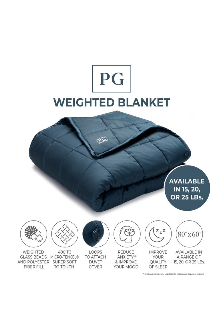 400 Thread Count Tencel® Weighted Blanket, Alternate, color, NAVY