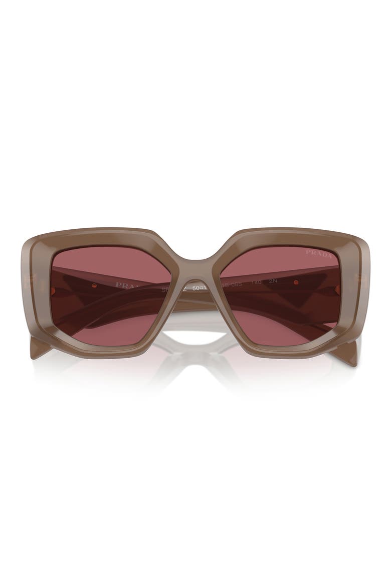 50mm Geometric Sunglasses, Alternate, color, DARK VIOLET