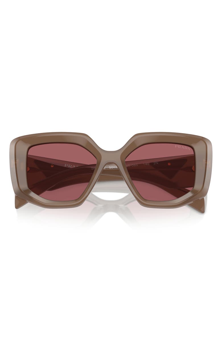 Prada 50mm Geometric Sunglasses, Alternate, color, Dark Violet