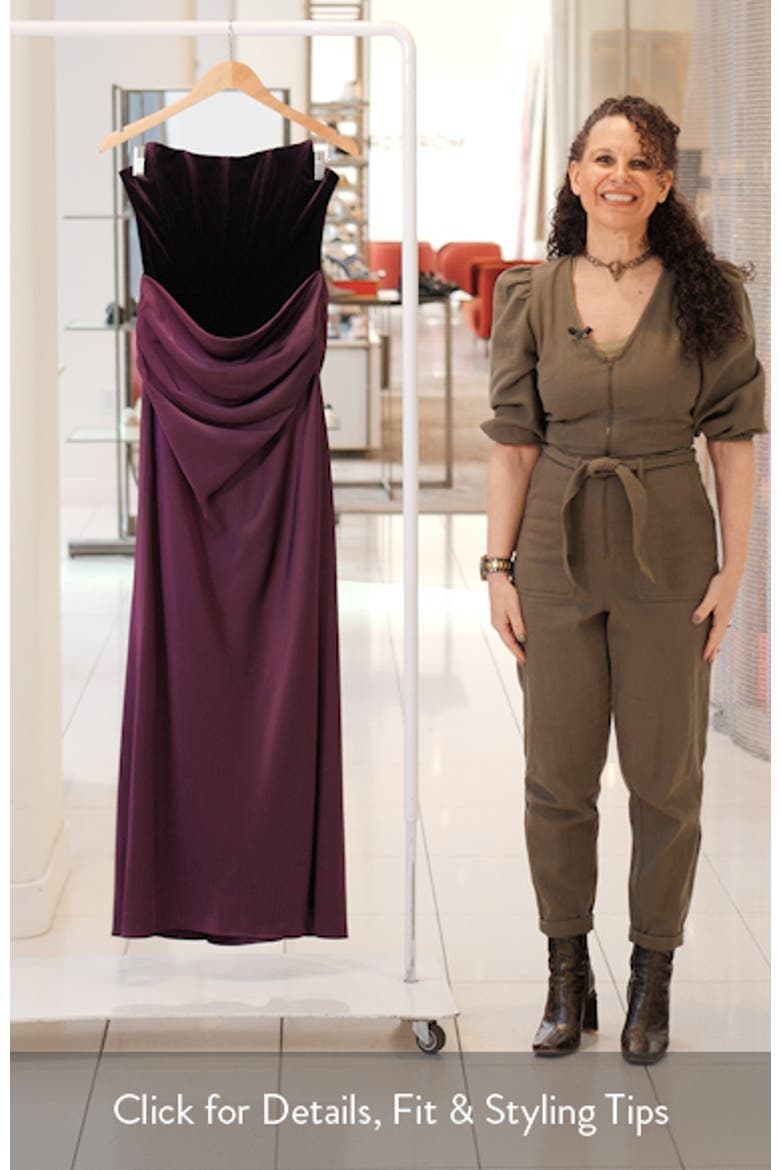 Strapless Velvet & Satin Dress video