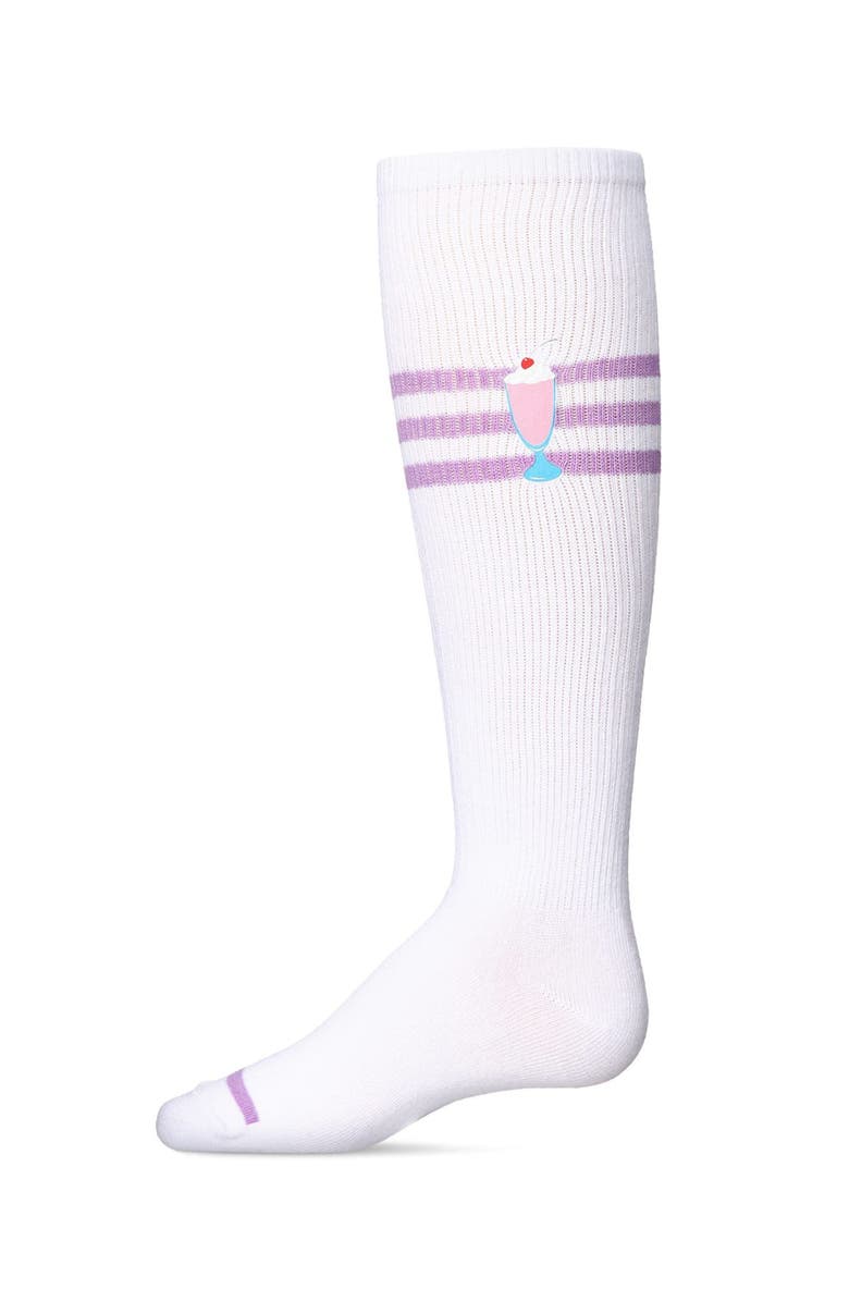 MeMoi Summer Sweets Varsity Knee High Sock, Main, color, Lavender