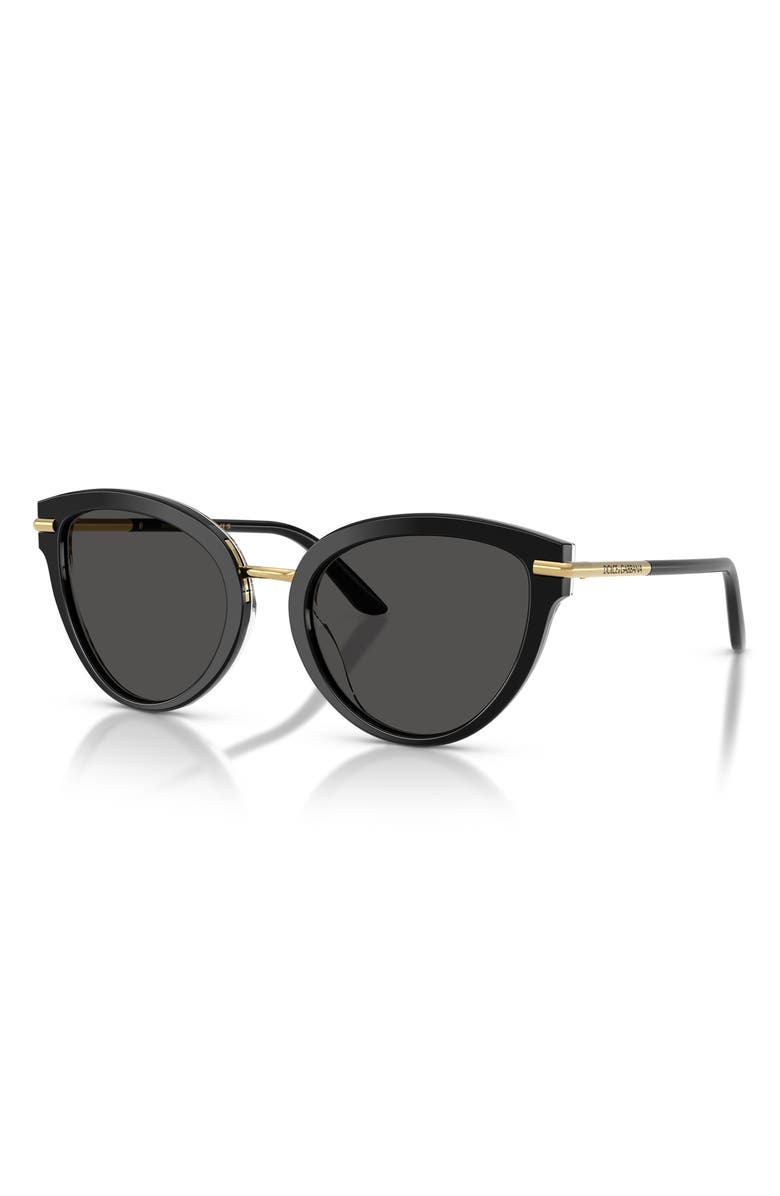 Dolce&Gabbana 55mm Butterfly Sunglasses, Alternate, color, Top Black On Leo / Dark Grey