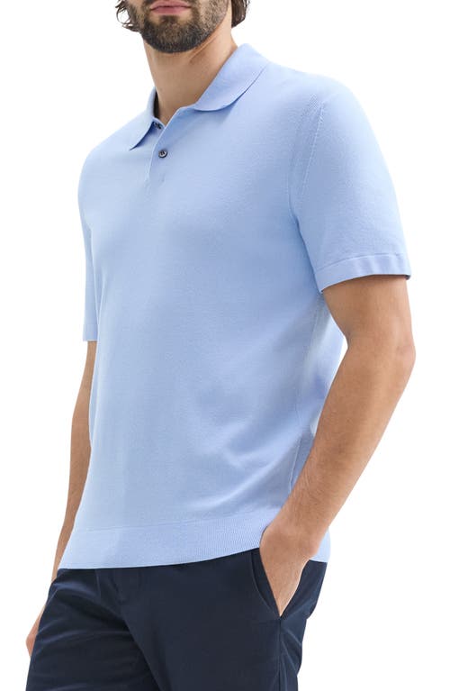Theory Goris Grid Light Performance Polo In Clear Sky