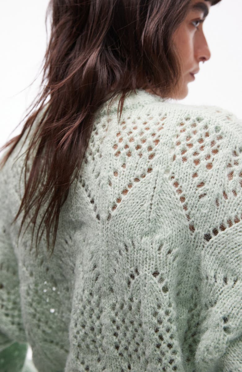Topshop Pointelle Crewneck Sweater, Alternate, color, 