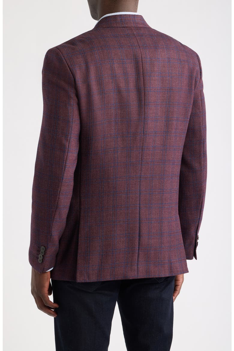 Townsend Windowpane Plaid Wool Sport Coat, Alternate, color, BURGUNDY WINDOWPANE PLAID
