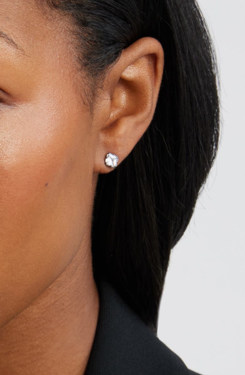 Nordstrom Georgian Cubic Zirconia Stud Earrings, Alternate, color, Clear- Black- Silver