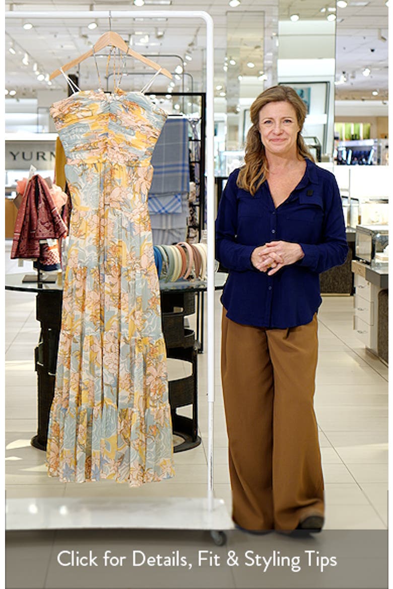 Floral Print Halter Maxi Dress video