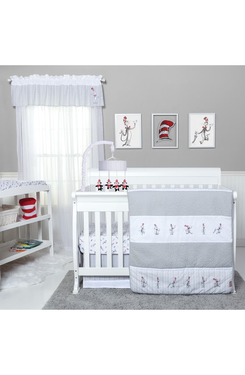 TREND LAB Dr. Sues Cat In The Hat Crib Bedding Set - 4-Piece Set, Main, color,
