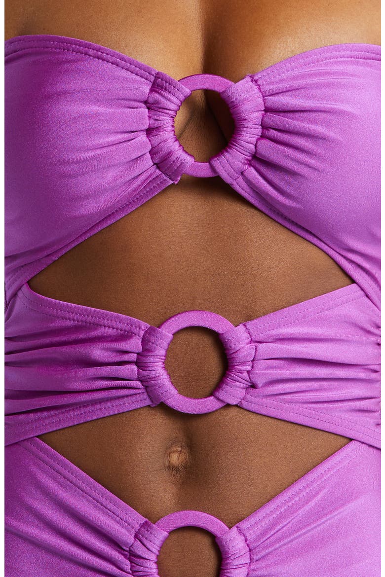 Bliss Ring Cutout One-Piece Swimsuit, Alternate, color, SHINNY BERRY