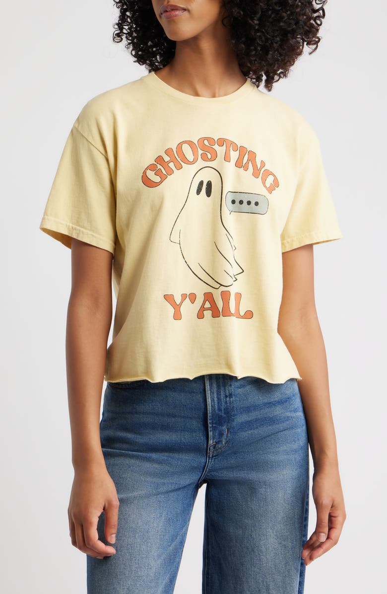 Vinyl Icons Ghosting Crop Cotton Graphic T-Shirt, Main, color,