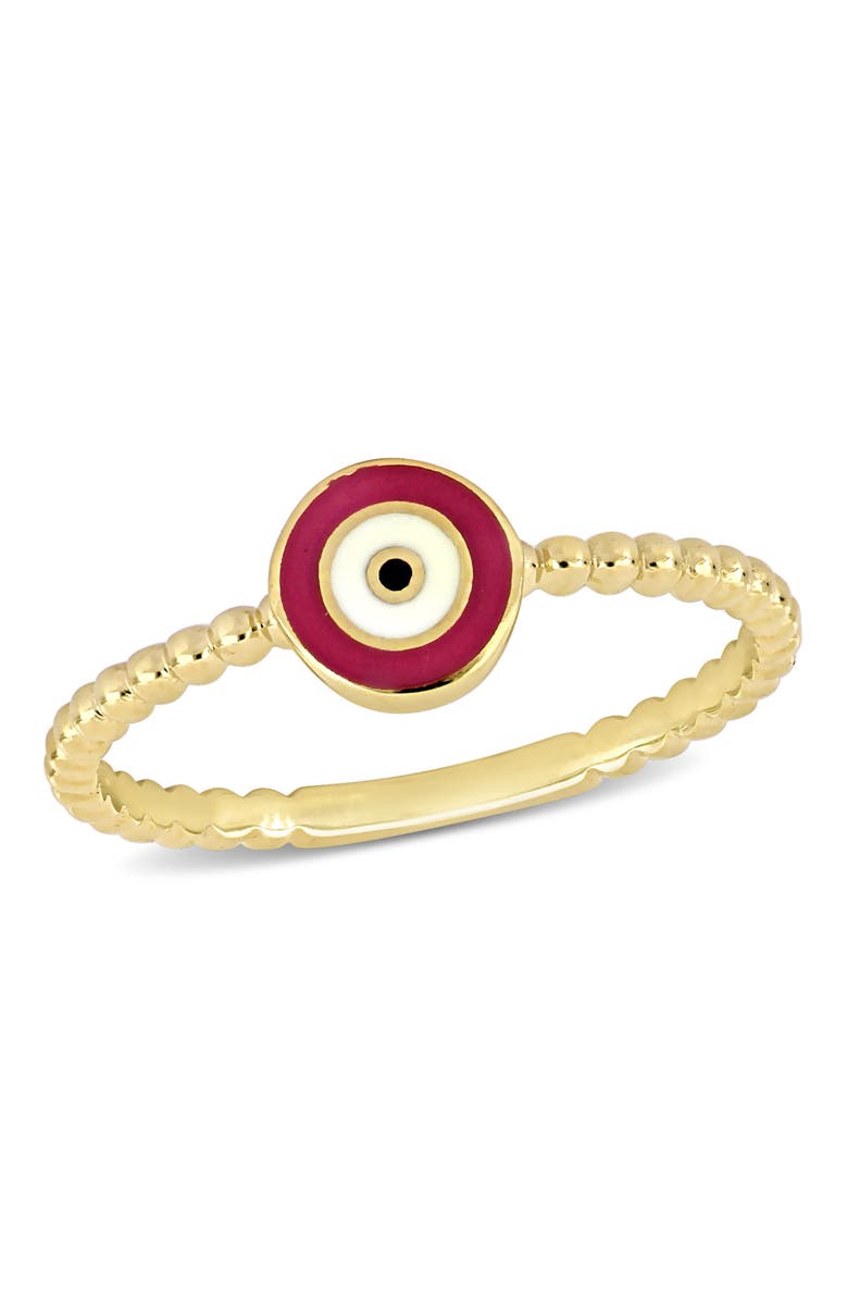 Julianna B. Red & White Enamel Evil Eye Ring 14k Gold, Main, color, Red