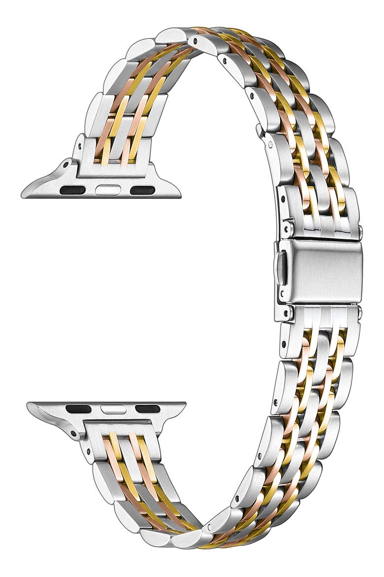 Rainey Tricolor Apple Watch® Bracelet Watchband, Alternate, color, SILVER/ GOLD/ ROSE GOLD