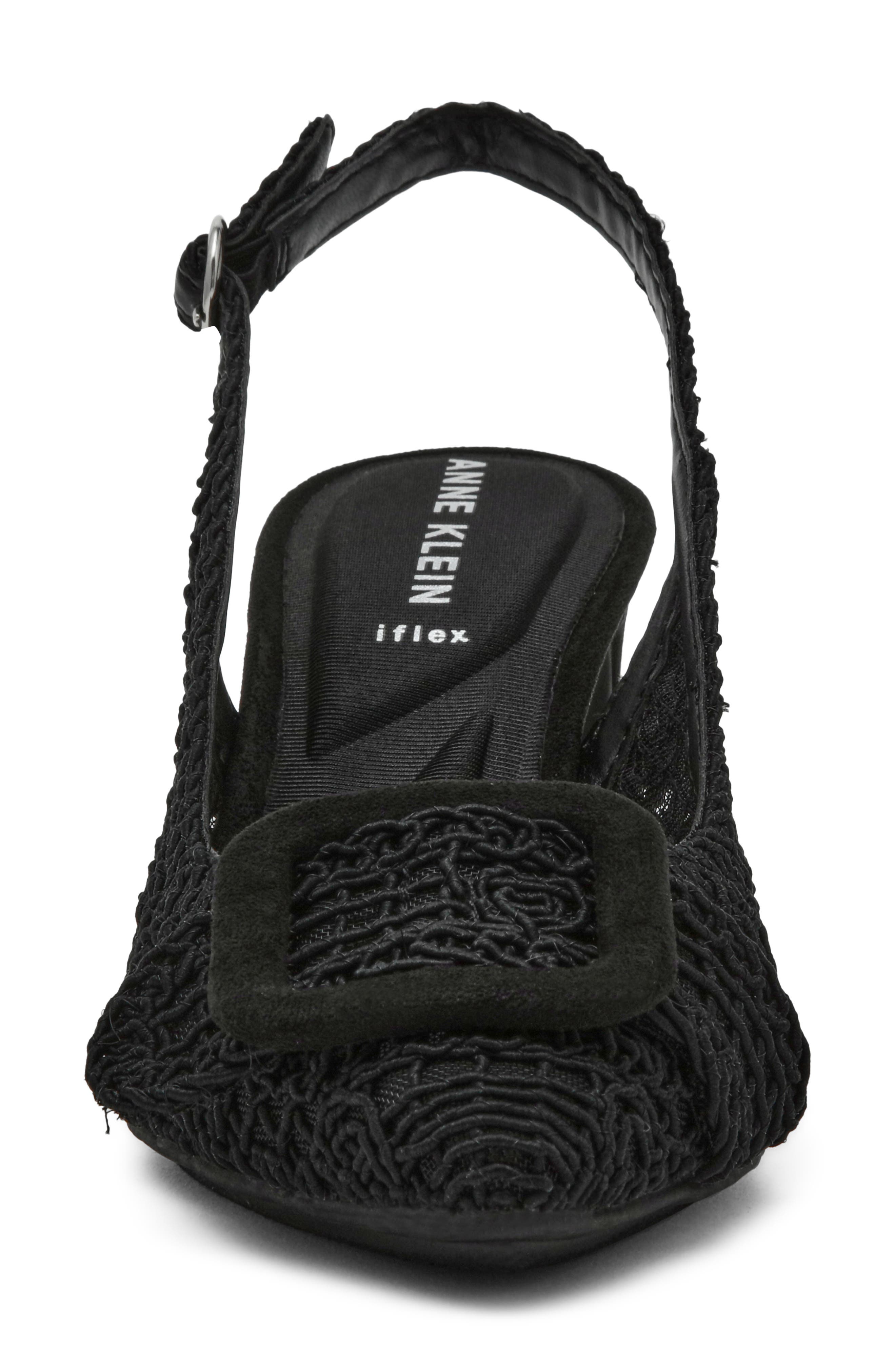 Anne Klein Belinda Lace Embroidered Slingback Pump, Alternate, color, Black