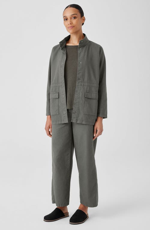 Eileen Fisher Stand Collar Organic Cotton Blend Jacket