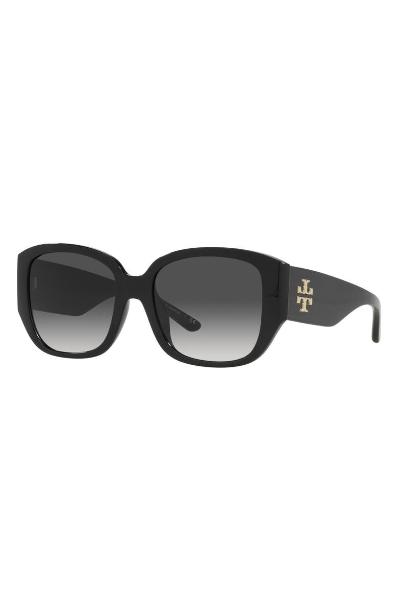Tory Burch 54mm Rounded Square Sunglasses, Alternate, color, 