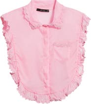 DELUC Insua Frill Detail Sleeveless Cotton Voile Button-Up Shirt