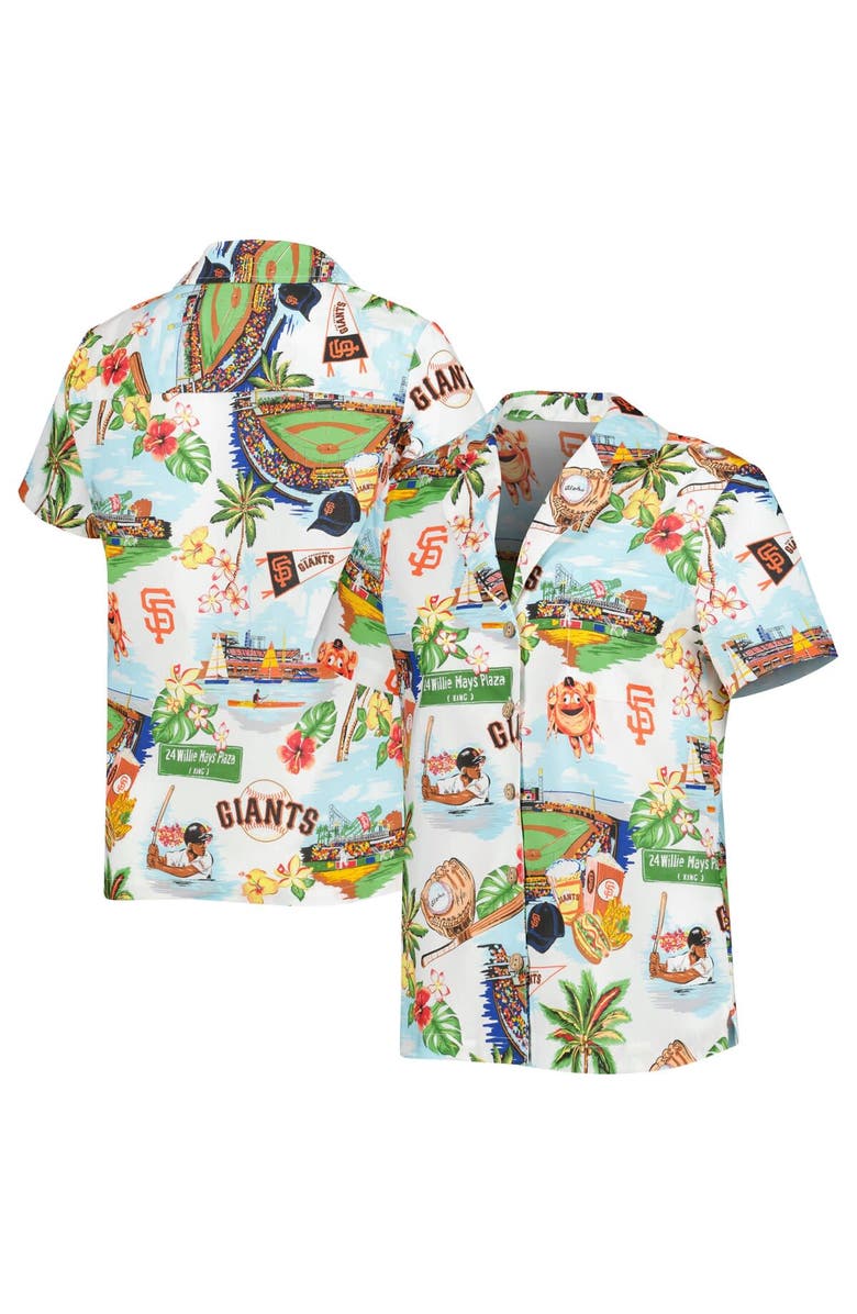 Reyn Spooner Women's Reyn Spooner White San Francisco Giants Scenic Camp Button-Up Shirt, Alternate, color, 