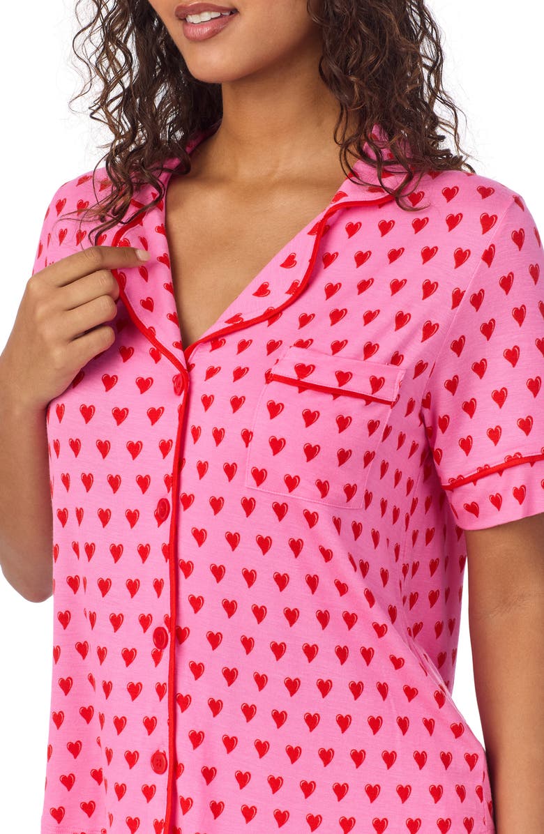 Room Service Pjs Print Pajamas, Alternate, color, Pink/ Heart