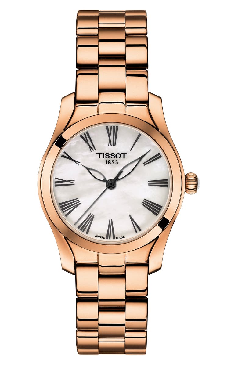 Tissot T-Wave Bracelet Watch, 30mm, Main, color, Rose Gold
