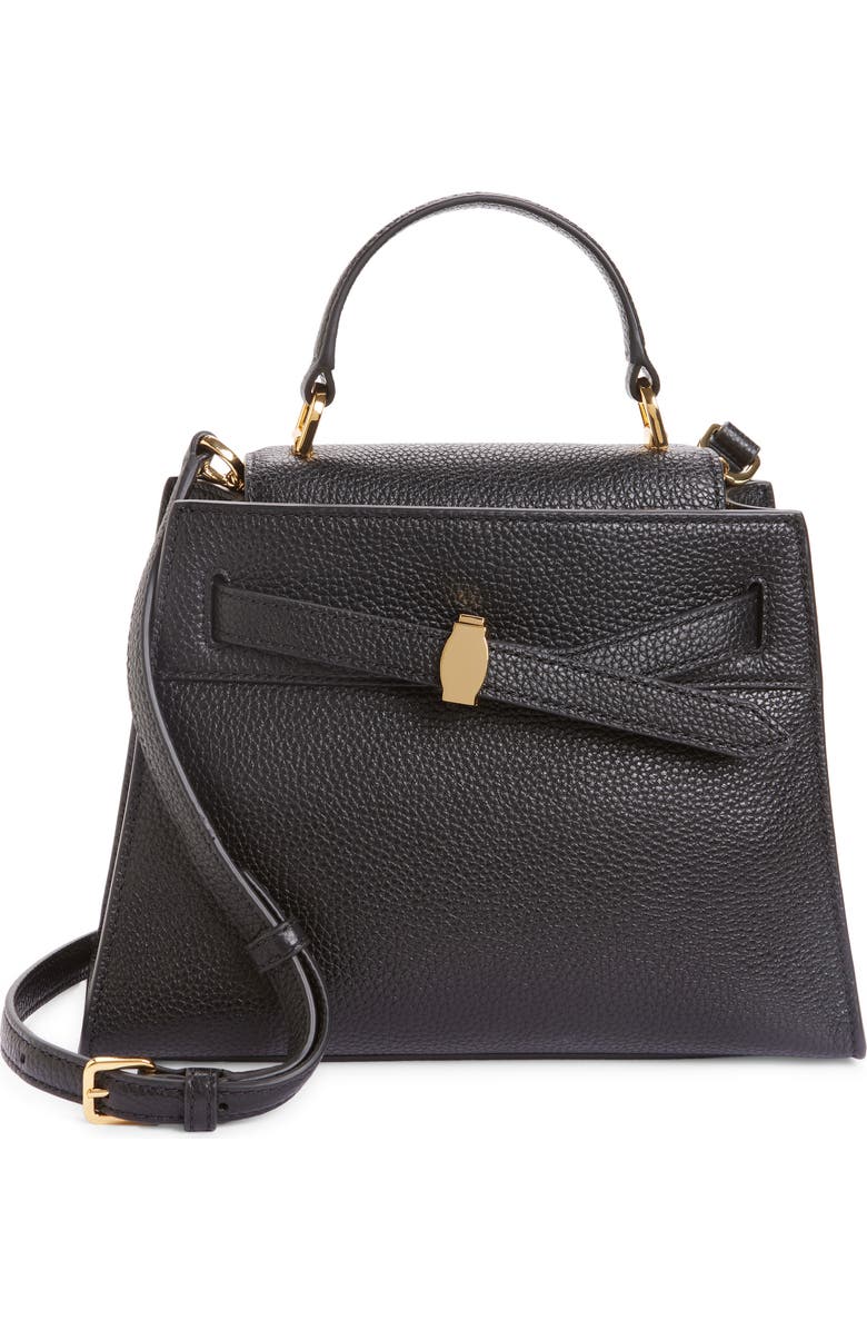 Veronica Beard Dash Leather Top Handle Bag, Main, color, Black