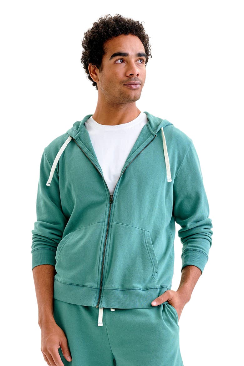 Unisex Fit 24/7 Zip Hoodie, Alternate, color, Sunwashed Teal