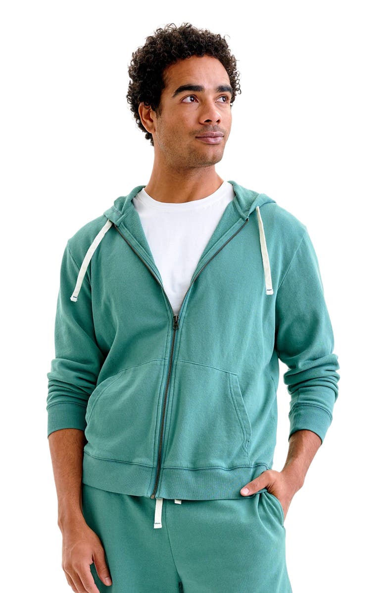 Primary Unisex Fit 24/7 Zip Hoodie, Alternate, color, Sunwashed Teal