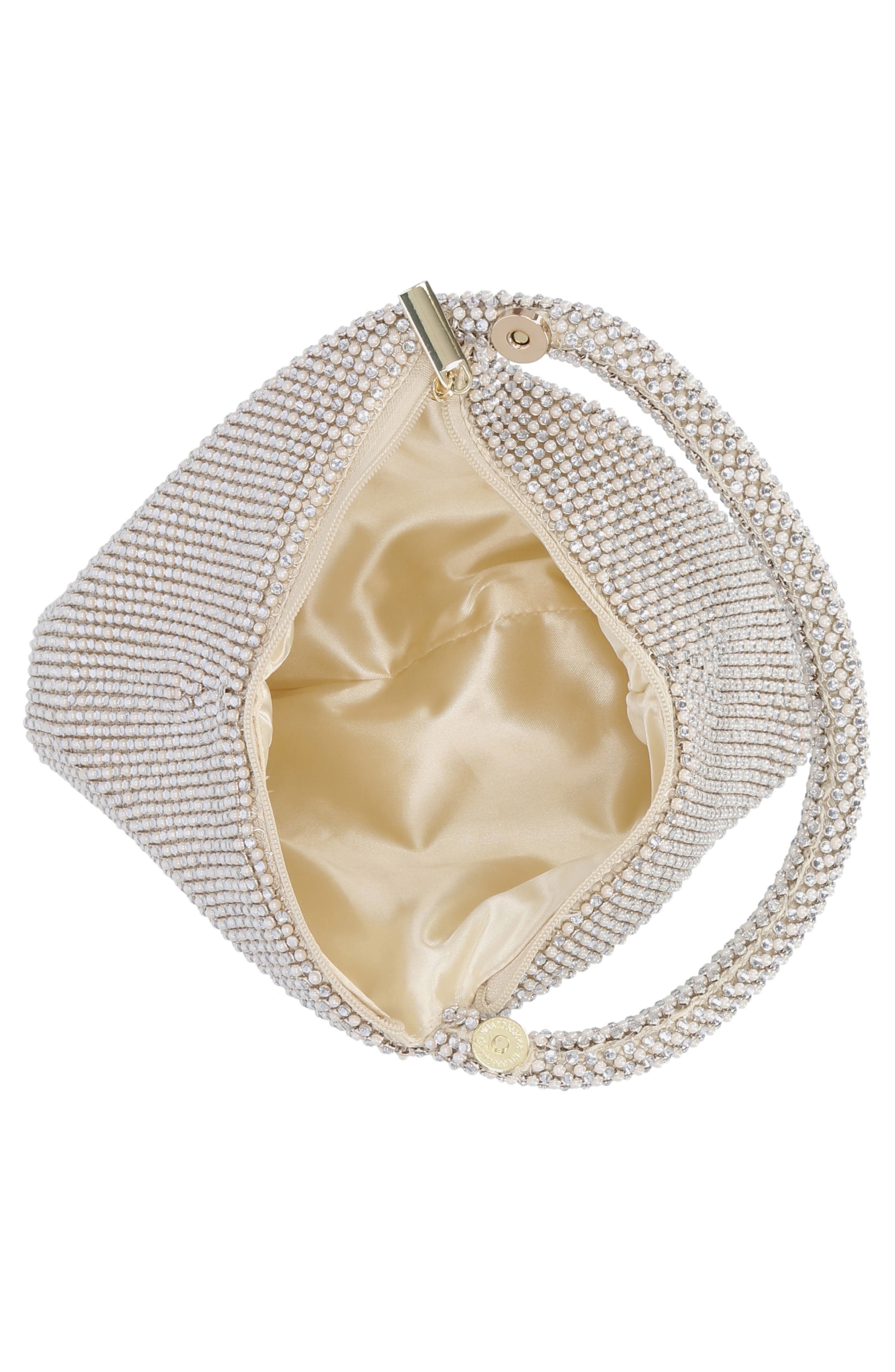 Staci Beaded Mesh Wristlet, Alternate, color, PEARL