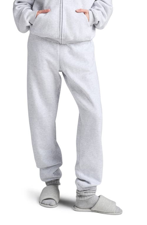 Skims Cotton Fleece Classic Joggers In Light Heather Grey
