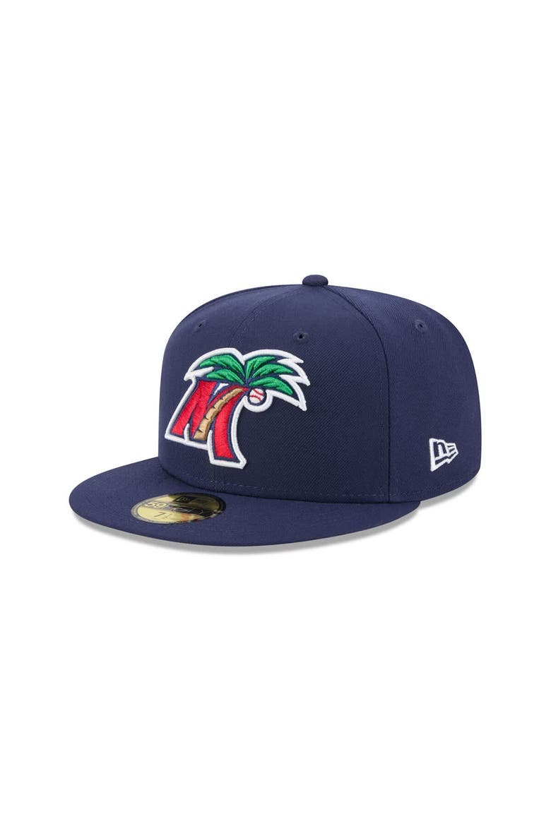 Men's New Era  Navy Fort Myers Mighty Mussels Theme Nights 59FIFTY Fitted Hat, Main, color, Navy