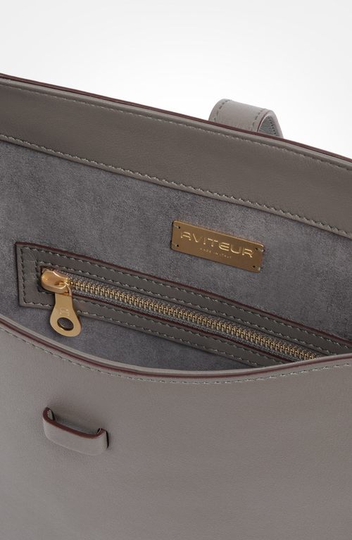 Aviteur Gigi Signature Weave Calfskin Shoulder Bag In Gray