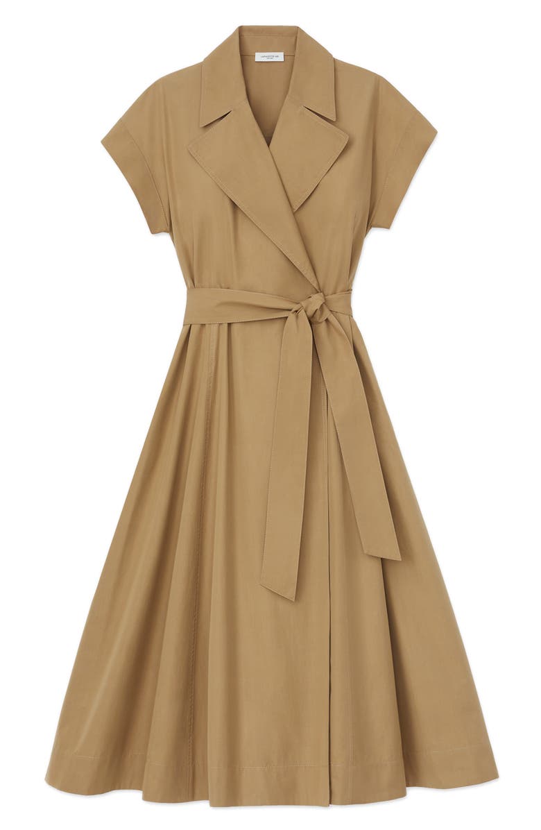 Lafayette 148 New York Belted Organic Cotton Poplin Wrap Dress, Alternate, color, 