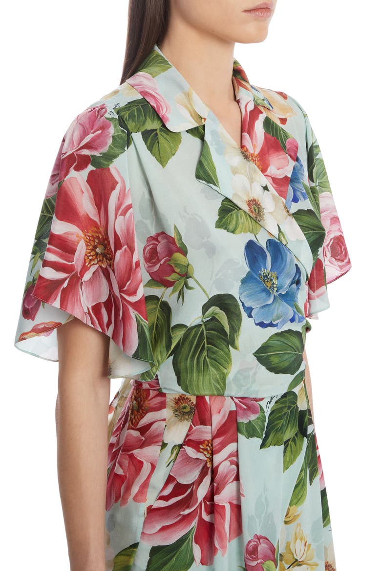 Floral Print Silk Wide Leg Jumpsuit, Alternate, color, HC1AM BLUE FLORAL