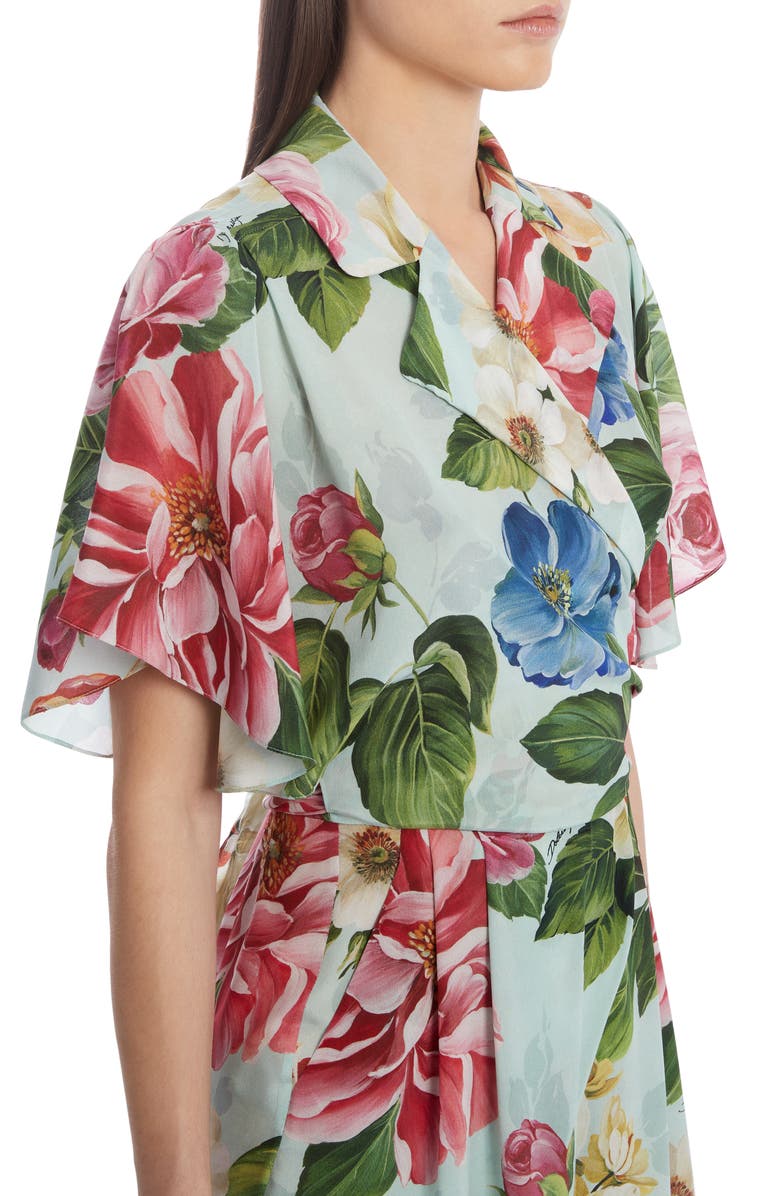 Dolce&Gabbana Floral Print Silk Wide Leg Jumpsuit, Alternate, color,