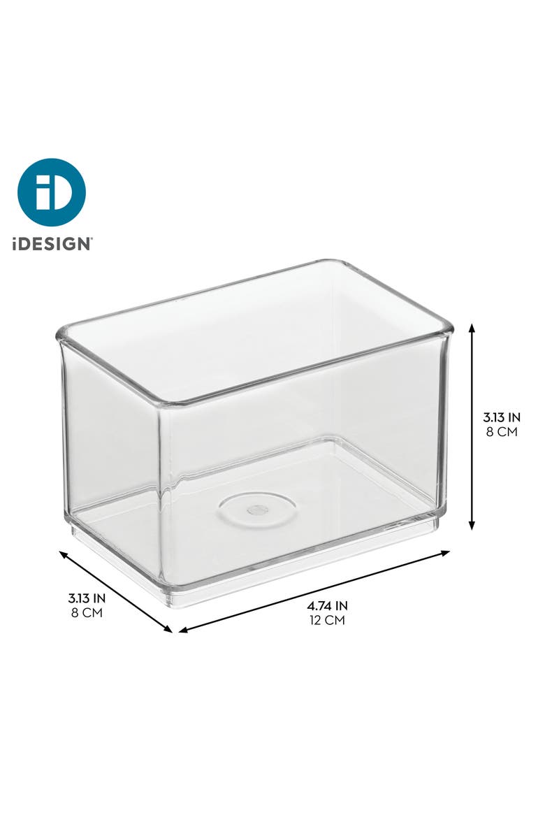 iDesign Small Shallow Organizer Bin - Fits Inside Large Storage Bins, Set of 4, Alternate, color, Clear