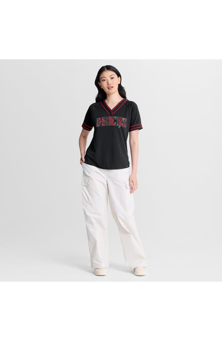 FANATICS Women's Fanatics Black Arizona Diamondbacks Diva Race Ahead Raglan V-Neck T-Shirt, Alternate, color, Black