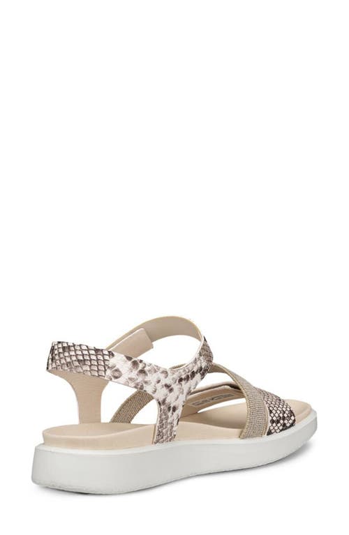 Ecco Flowt 2 Band Sandal In Moonrock/python