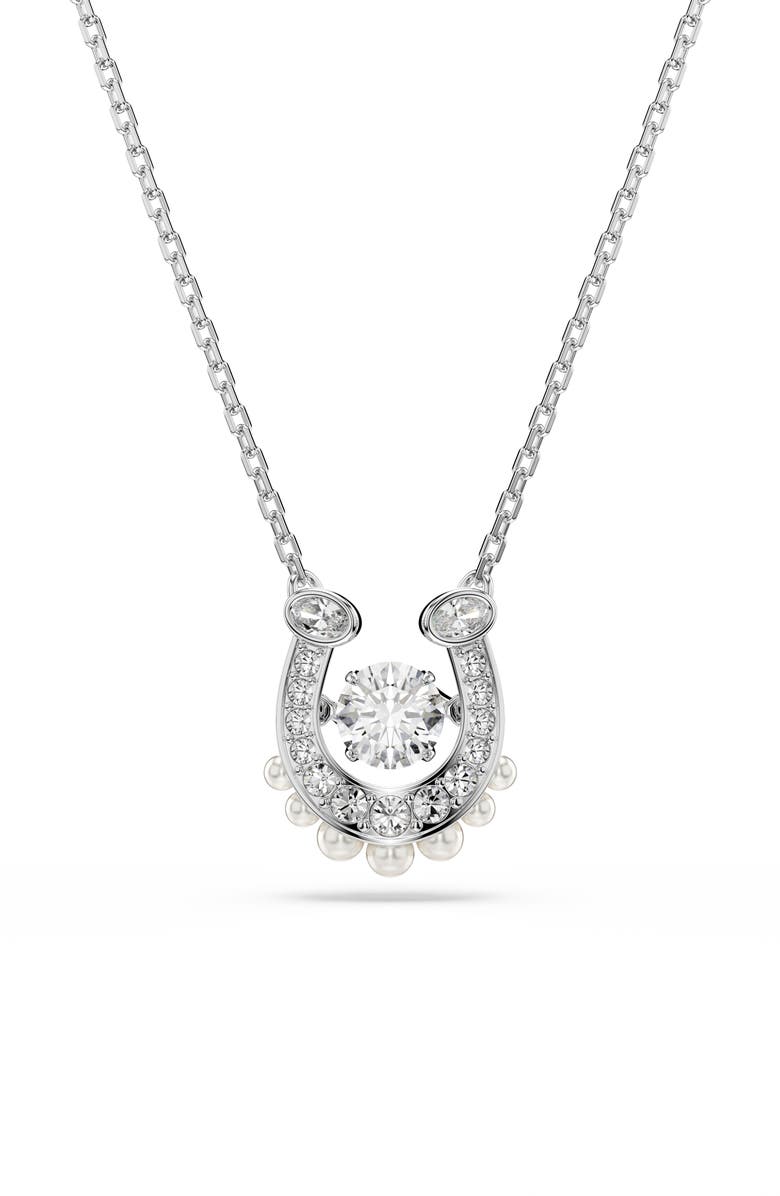 Swarovski Symbolica Pendant Necklace, Main, color, Silver/ White