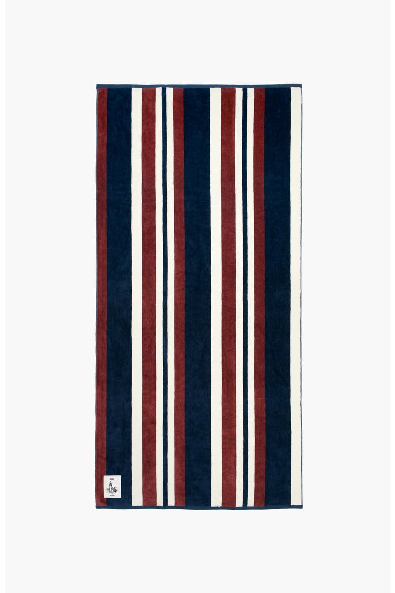 Towel, Alternate, color, Navy and Red Stripe