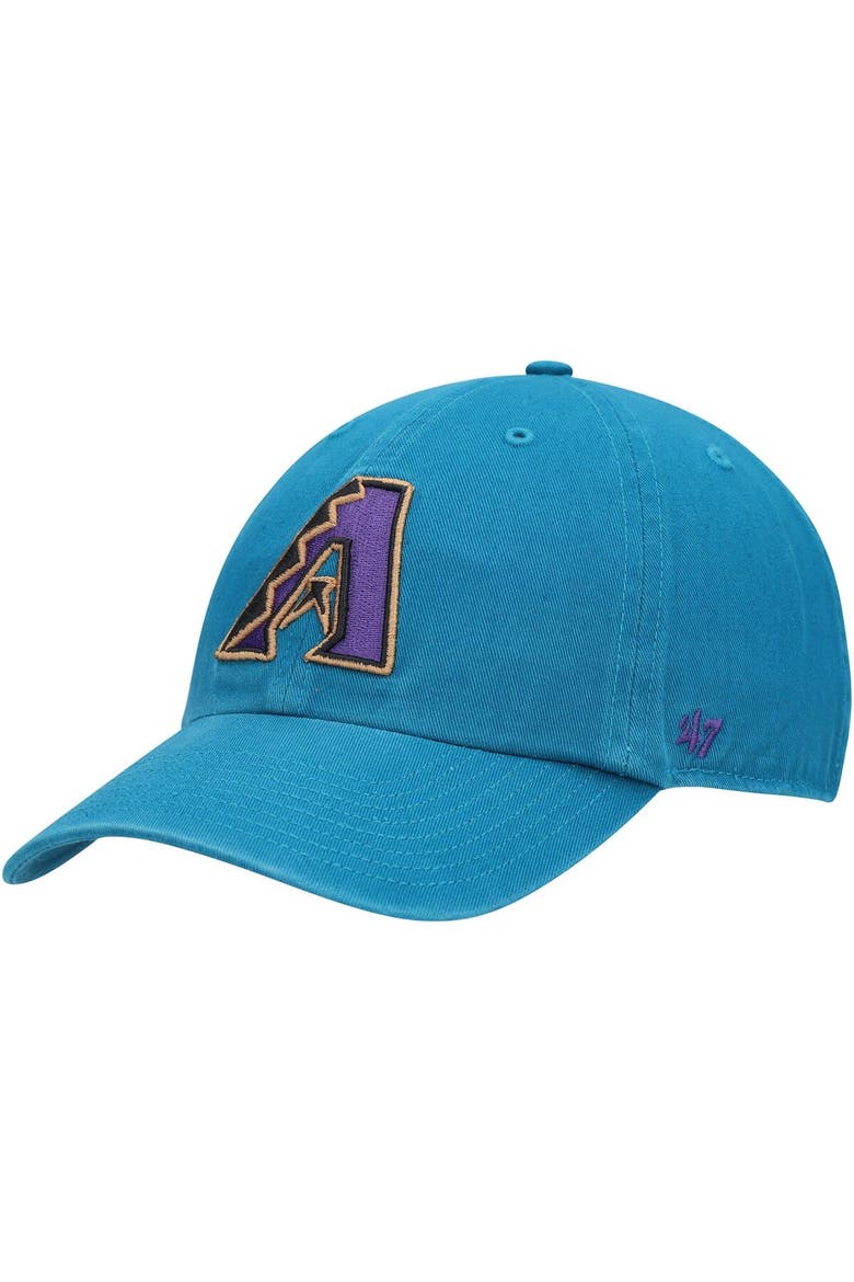 Men's '47 Teal Arizona Diamondbacks Logo Cooperstown Collection Clean Up Adjustable Hat, Main, color, Teal