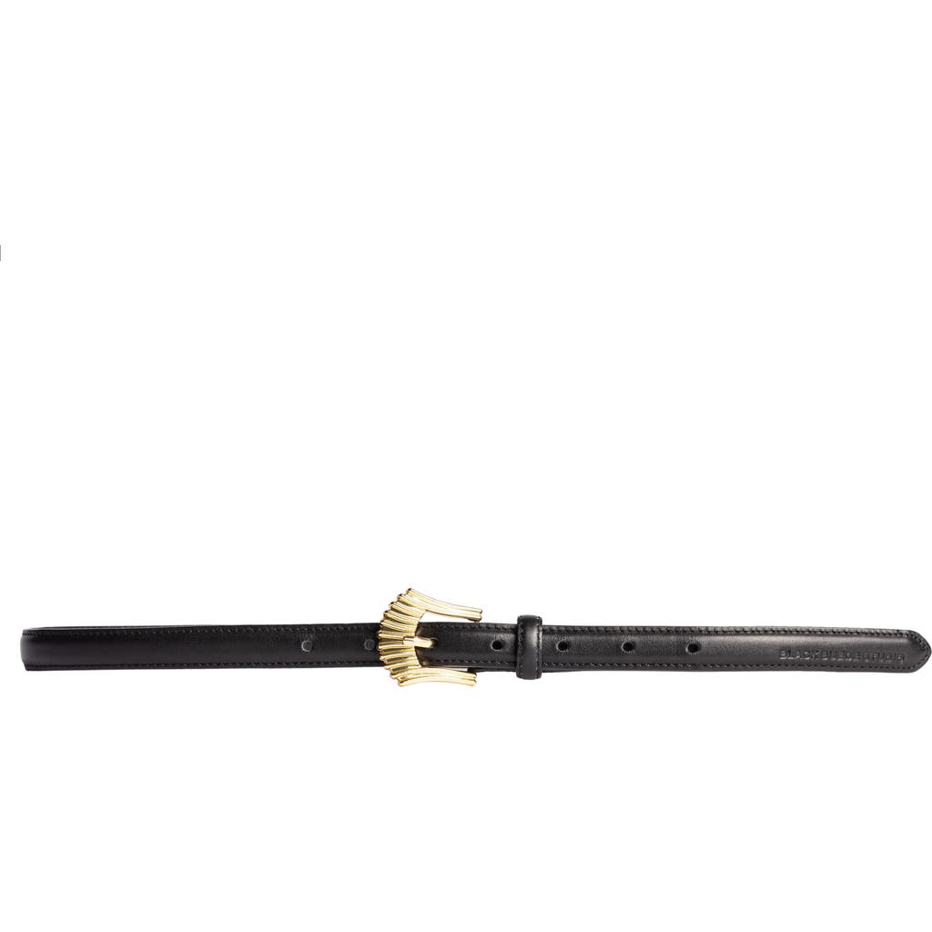 Black Suede Studio Crown Belt In Black/gold