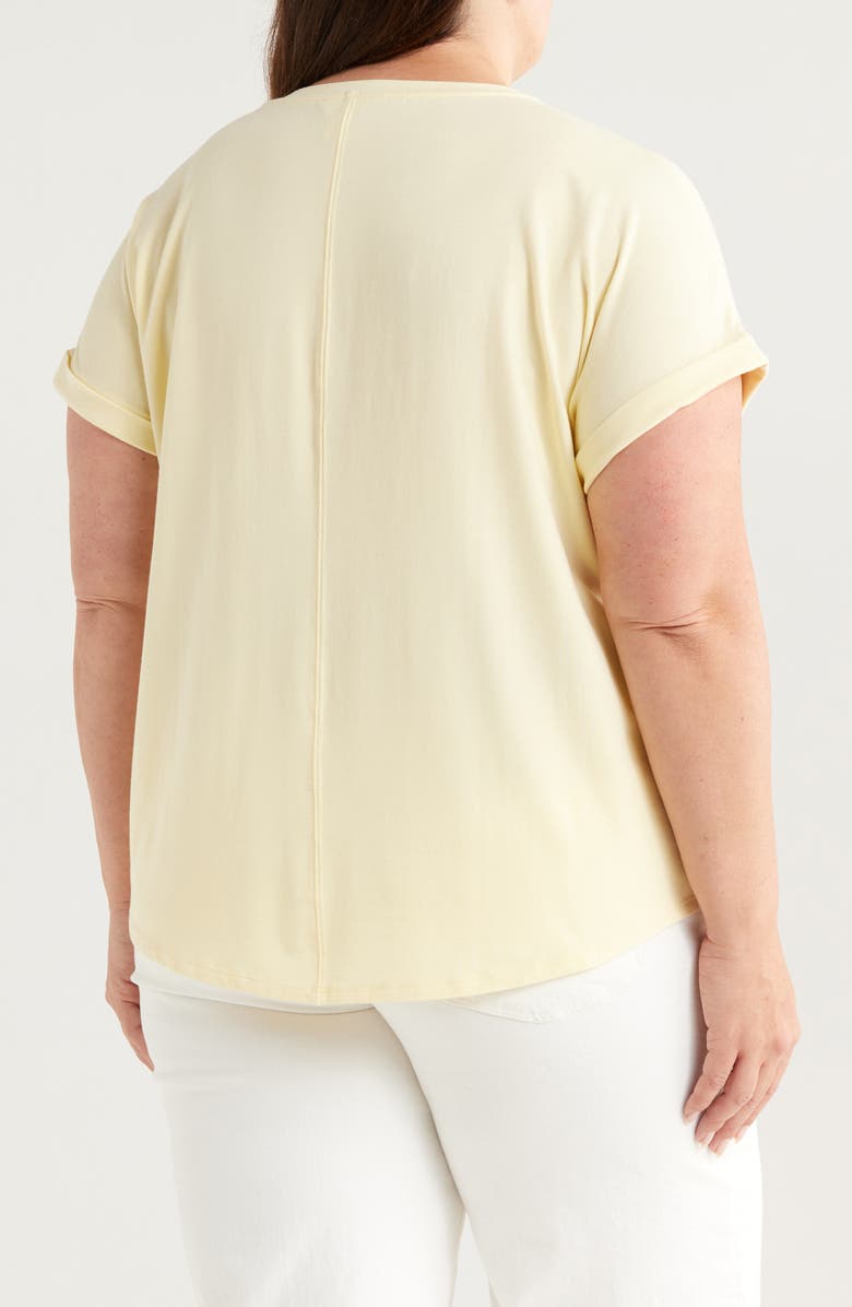Caslon<sup>®</sup> Cuff Sleeve T-Shirt, Alternate, color, Yellow Pastel